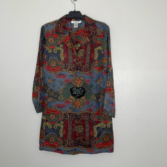 CITRON Santa Monica Floral Silk Blend Jacket Women’s Size Petite Medium - Picture 1 of 7